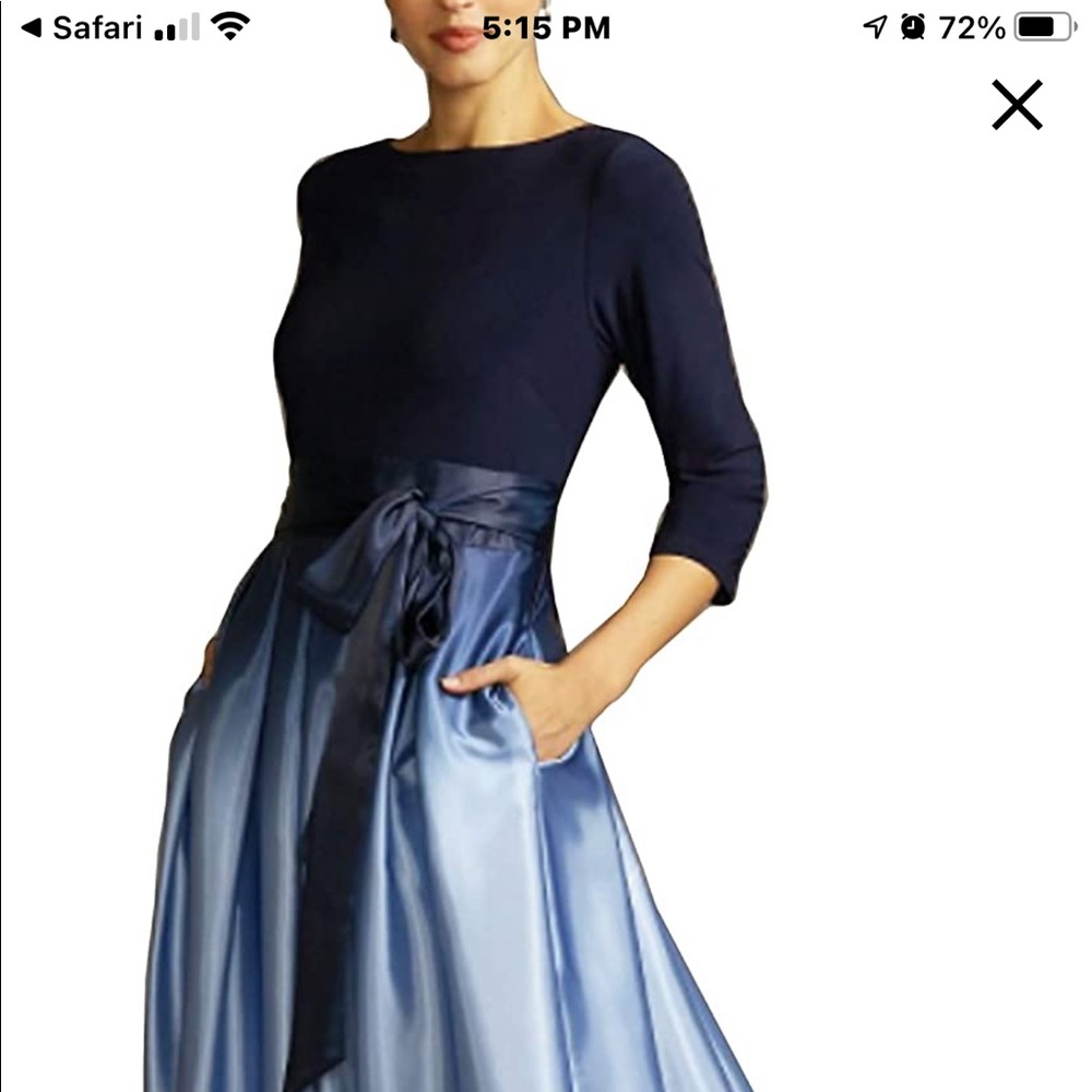 SLFashions Women'sLong Satin OmbreDress w/Pockets